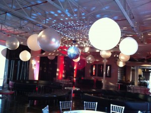 ceiling-dance floor balloons
