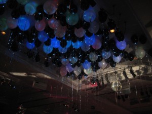 ceiling-dance floor lighted balloons