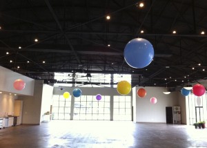 gaint balloons 3' in ceiling